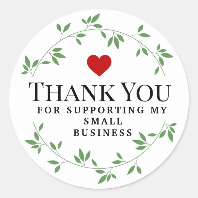 Pegatina Redonda Hojas redondas verdes | gracias (Anverso)