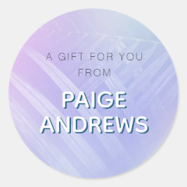 Pegatina Redonda Hojas tropicales holográficas