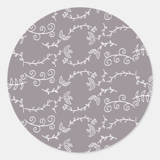 Pegatina Redonda hojas y bayas (Anverso)