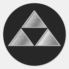 Pegatina Redonda Hojo Clan Kamon Silver Chrome