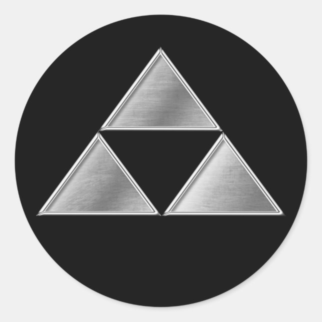 Pegatina Redonda Hojo Clan Kamon Silver Chrome (Anverso)