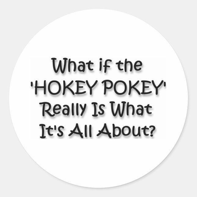 PEGATINA REDONDA HOKEY POKEY (Anverso)