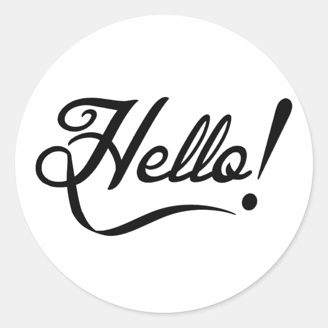 Pegatina Redonda Hola (Anverso)