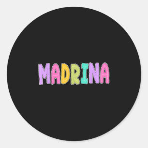 Pegatina Redonda Hola 1er grado Kindergarten Godmom Madrina
