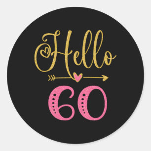 Pegatina Redonda Hola 60 S 60