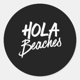 Pegatina Redonda Hola Beaches Summer Beach Vacaciones