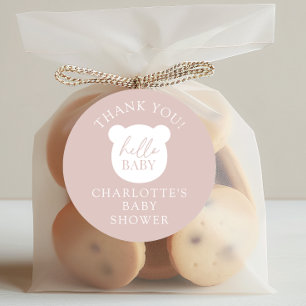 Pegatina Redonda Hola Bear Bear Gracias