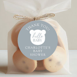 Pegatina Redonda Hola Bear Bear Gracias