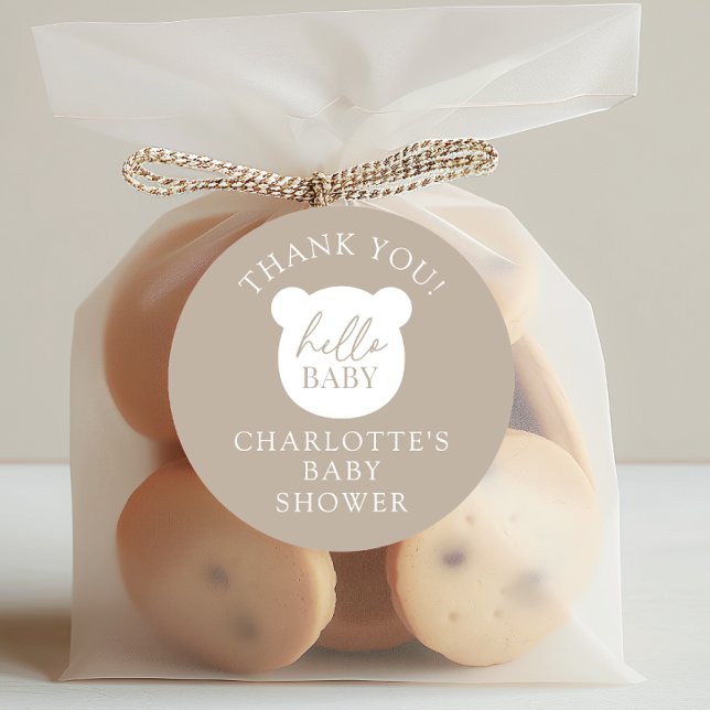 Pegatina Redonda Hola Bear Bear Gracias (Subido por el creador)