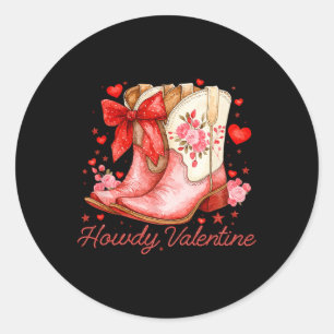 Pegatina Redonda Hola Botas de Disco de San Valentín Lazo Coqueta G