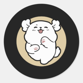 Pegatina Redonda Hola desde el lado de las barras