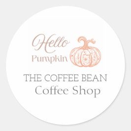 Pegatina Redonda Hola Diseñador de Marca de Café Artesanal de Calab