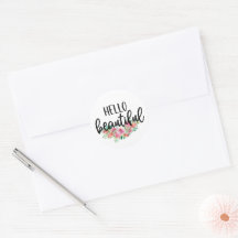 Hola hermosos Rosas de acuarela Moda de tipografía