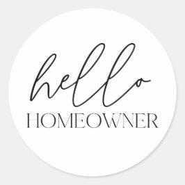 Pegatina Redonda Hola Homeowner Real Estate