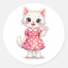 Pegatina Redonda Hola Kitty!