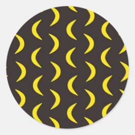 Pegatina Redonda Hola Luna Amarilla - sin fisuras patrón de Hallowe