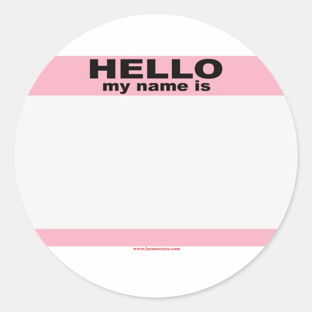Pegatina Redonda Hola mi nombre es BLANK PINK copy (Anverso)