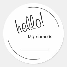 Pegatina Redonda Hola Mi Nombre Son Pegatinas