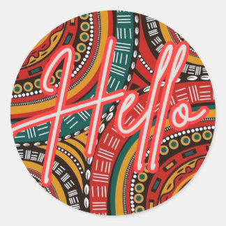 Pegatina Redonda Hola pegatinas