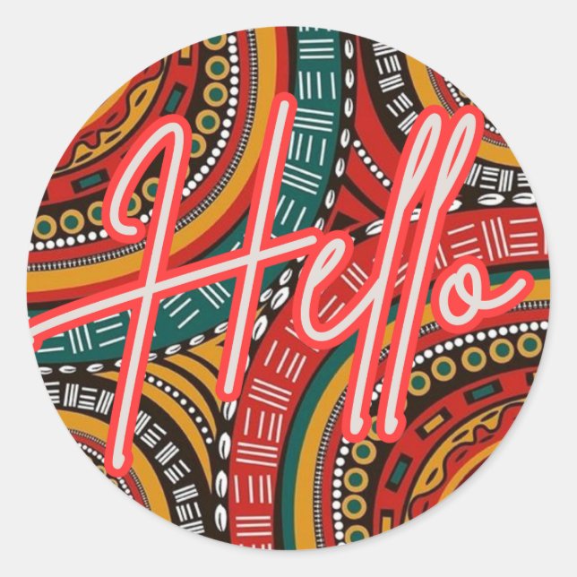 Pegatina Redonda Hola pegatinas (Anverso)