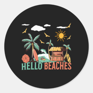 Pegatina Redonda Hola Playas Hola Summer Good