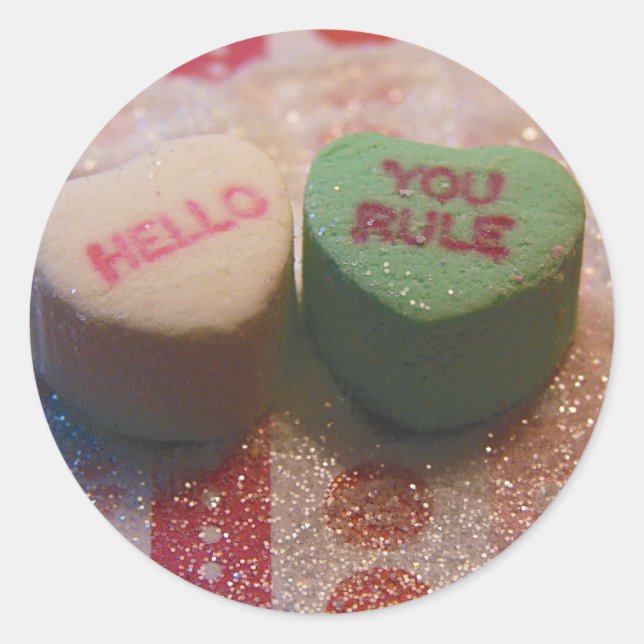 Pegatina Redonda Hola, Regla (Anverso)