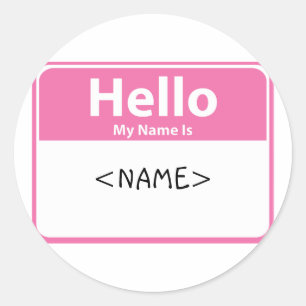 Pegatina Redonda Hola Rosa Mi nombre es,<NAME>