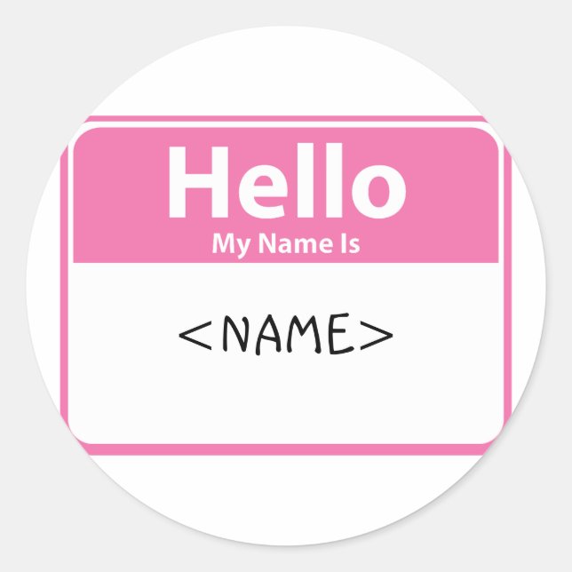 Pegatina Redonda Hola Rosa Mi nombre es,<NAME> (Anverso)