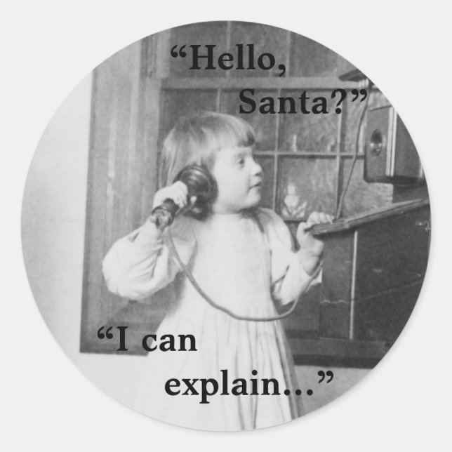 Pegatina Redonda ¿Hola, Santa? -Pegatina (Anverso)