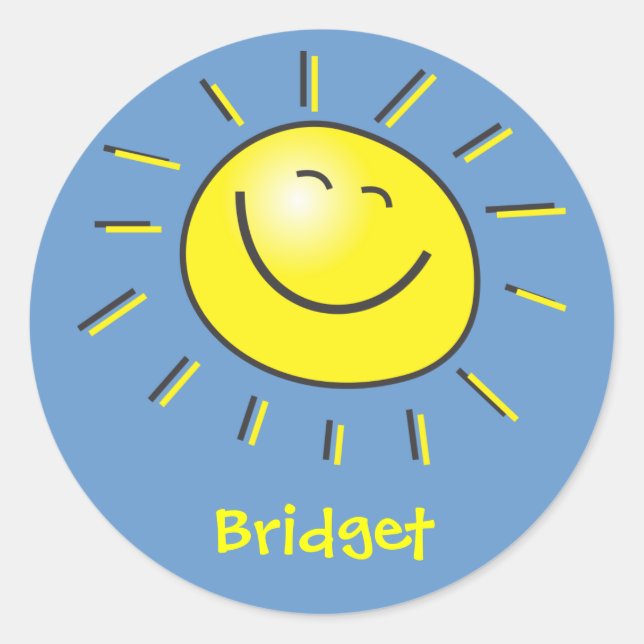 Pegatina Redonda Hola sol (Anverso)