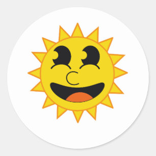 Pegatina Redonda Hola Sol
