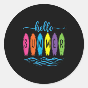 Pegatina Redonda Hola Summer Vacation Vibes Shirt - Summer Beach S