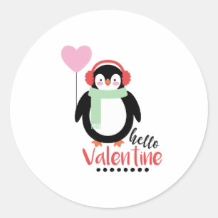Pegatina Redonda Hola Valentine