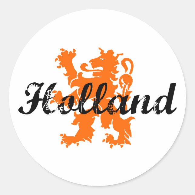 Pegatina Redonda Holanda (Anverso)