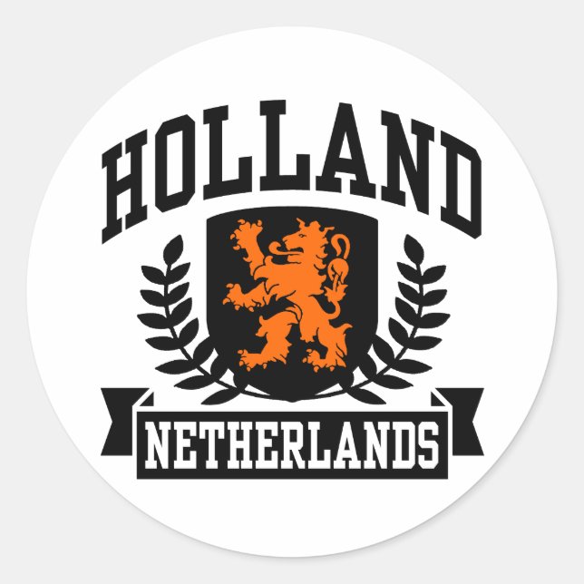 Pegatina Redonda Holanda (Anverso)