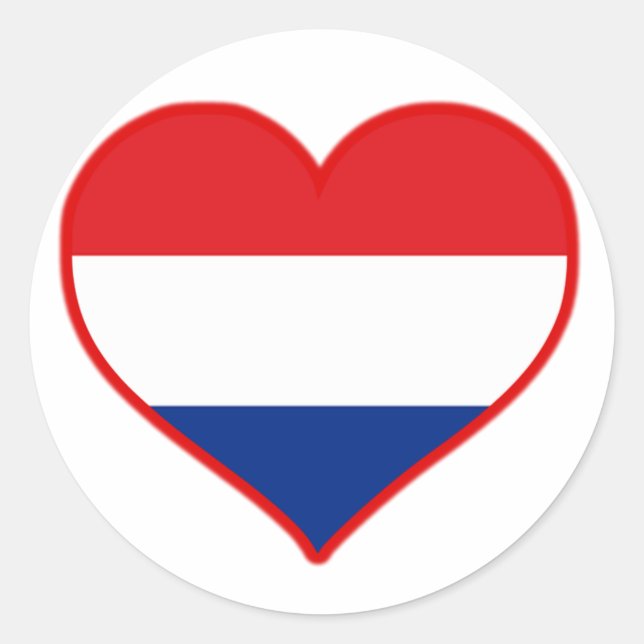 Pegatina Redonda Holanda Amor (Anverso)