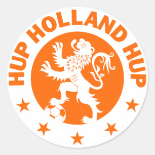 Pegatina Redonda Holanda de Hup - Color de fondo editable