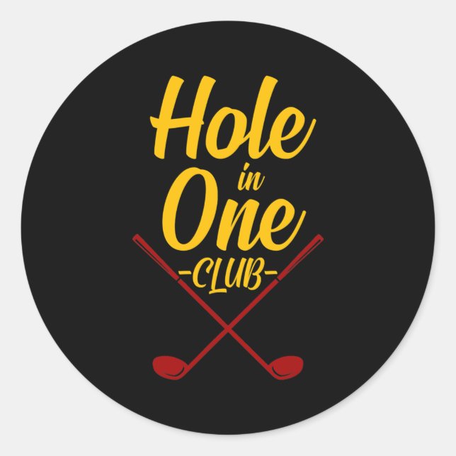 Pegatina Redonda Hole In One Club Funny Golfers Golf Golf (Anverso)