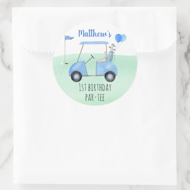 Pegatina Redonda Hole In One Golf First Birday (Bolso)