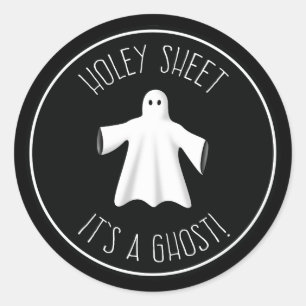 Pegatina Redonda Holey Sheet It's A Ghost - Funny Halloween