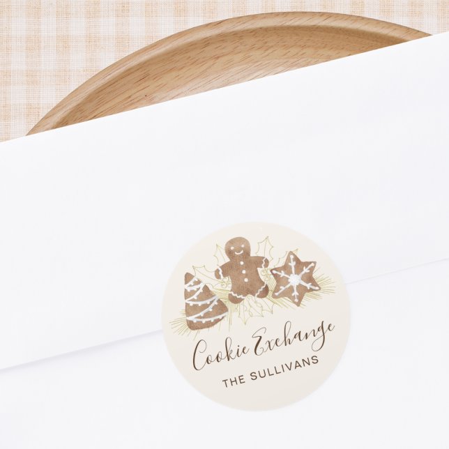 Pegatina Redonda Holiday Cookie Exchange Party (Subido por el creador)