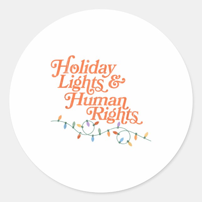 Pegatina Redonda Holiday Lights And Human Rights  (Anverso)