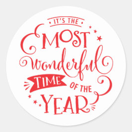 Pegatina Redonda HOLIDAY SEAL la época más maravillosa del año