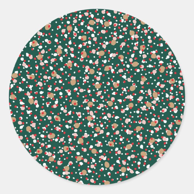 Pegatina Redonda Holiday Sprinkles Green Sticker (Anverso)