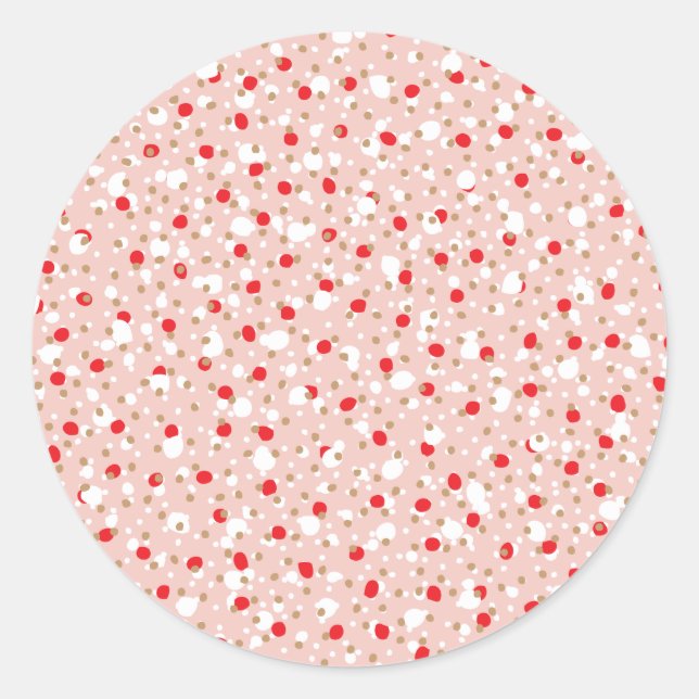 Pegatina Redonda Holiday Sprinkles Pastel Pink Sticker (Anverso)