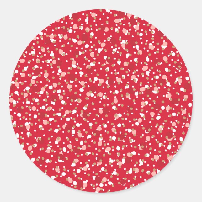 Pegatina Redonda Holiday Sprinkles Red Sticker (Anverso)