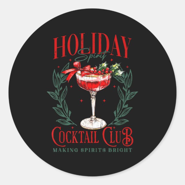 Pegatina Redonda Holiday Srit Tail Club, Making Srits Bright  (Anverso)