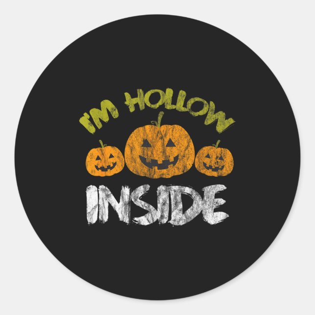 Pegatina Redonda Hollow Inside Funny Retro Halloween  (Anverso)