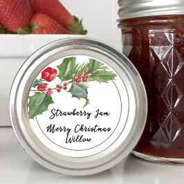 Pegatina Redonda Holly Berry Blank Jar Canning casero
