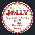 Pegatina Redonda Holly Jolly Christmas Stickers Labs<br><div class="desc">Holly Jolly Christmas Stickers Labs</div>